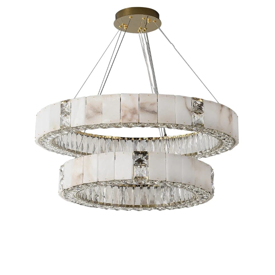 Natural Marble & Crystal Modern Chandelier