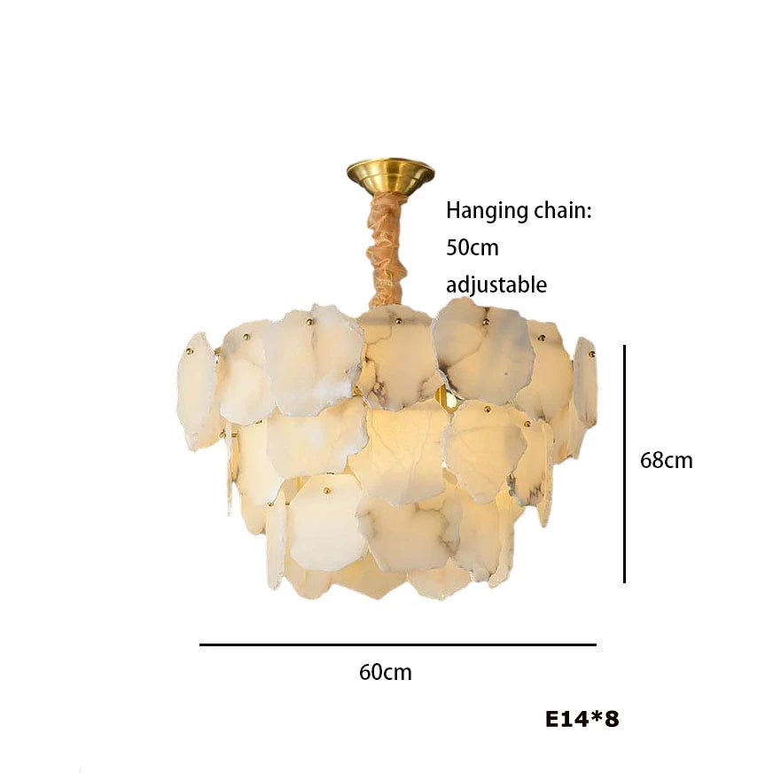 3-Tier Natural Marble Modern Chandelier