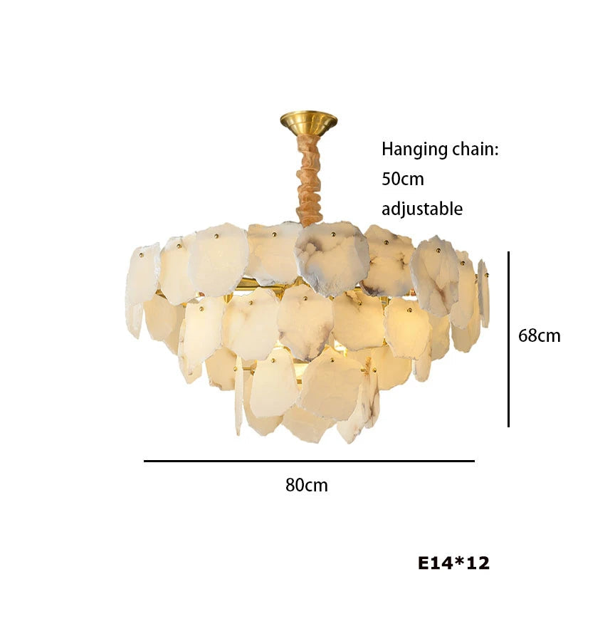 3-Tier Natural Marble Modern Chandelier