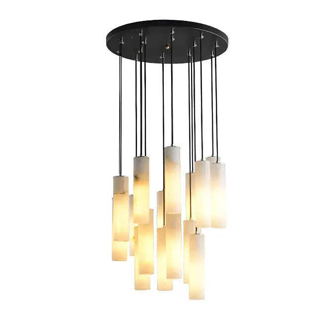 16-Light Natural Marble Modern Chandelier