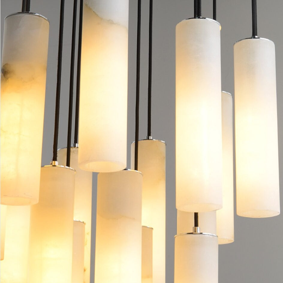 16-Light Natural Marble Modern Chandelier