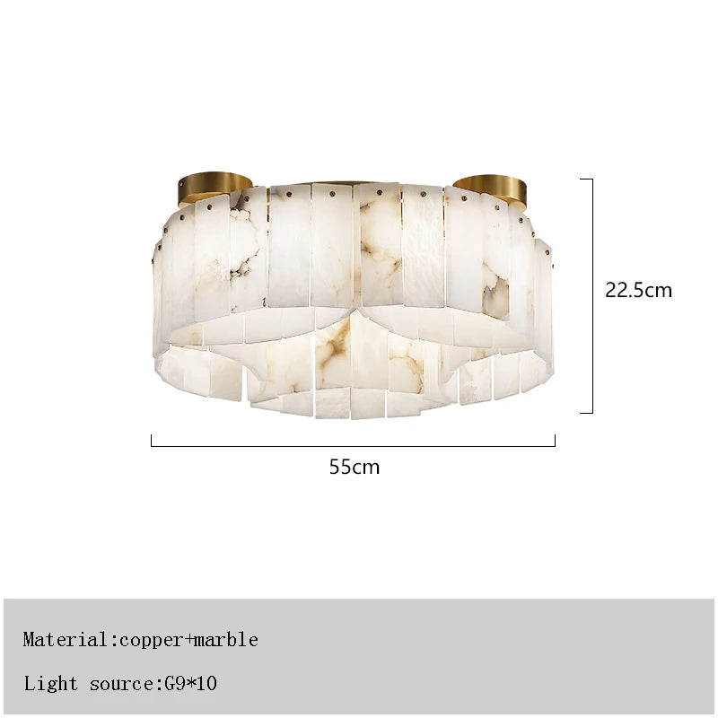 Moonshade Natural Marble Ceiling Light Fixture