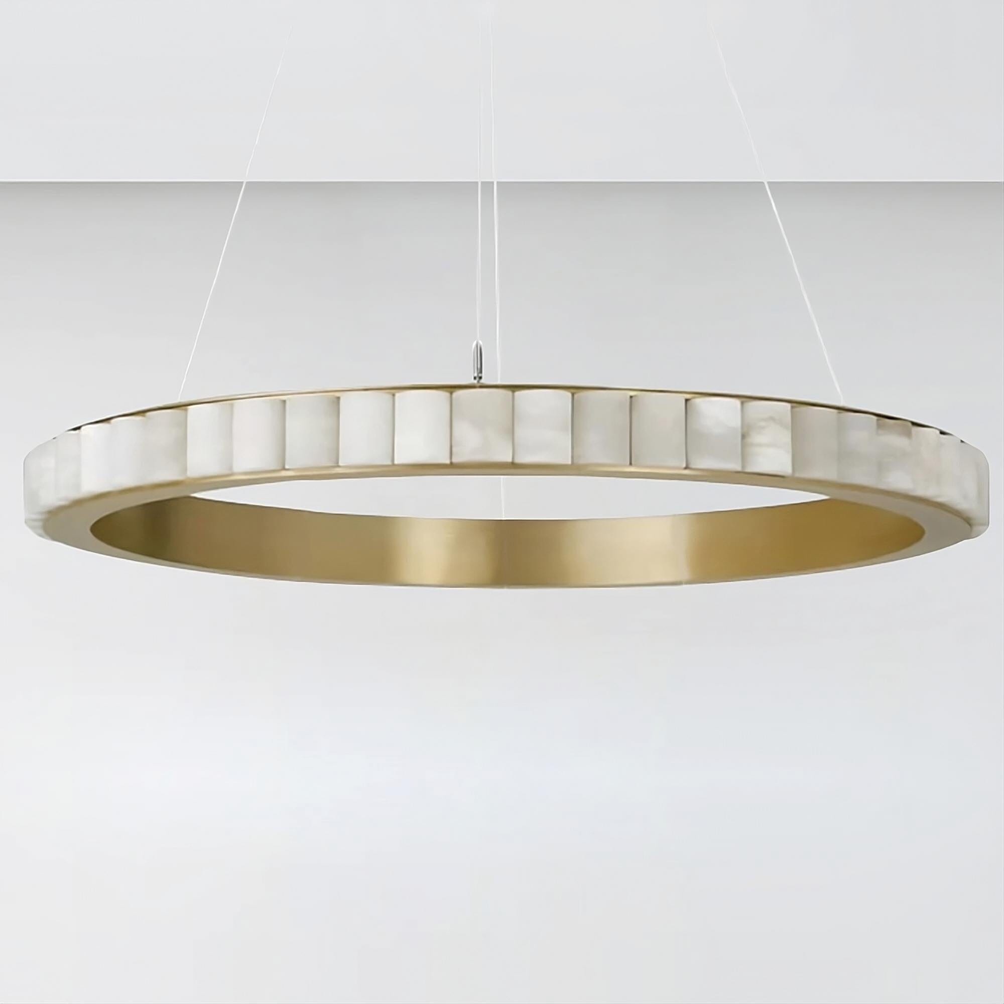 32" Natural Marble Modern Ring Chandelier