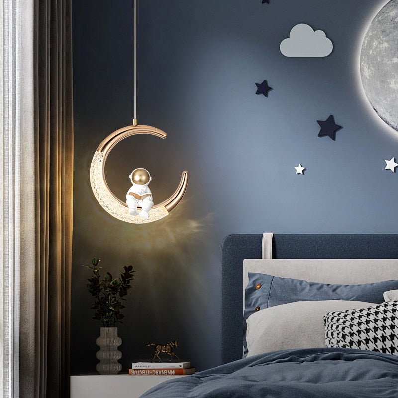 Kids Bedside Astronaut on Moon Light | Kids Room Decor Lights