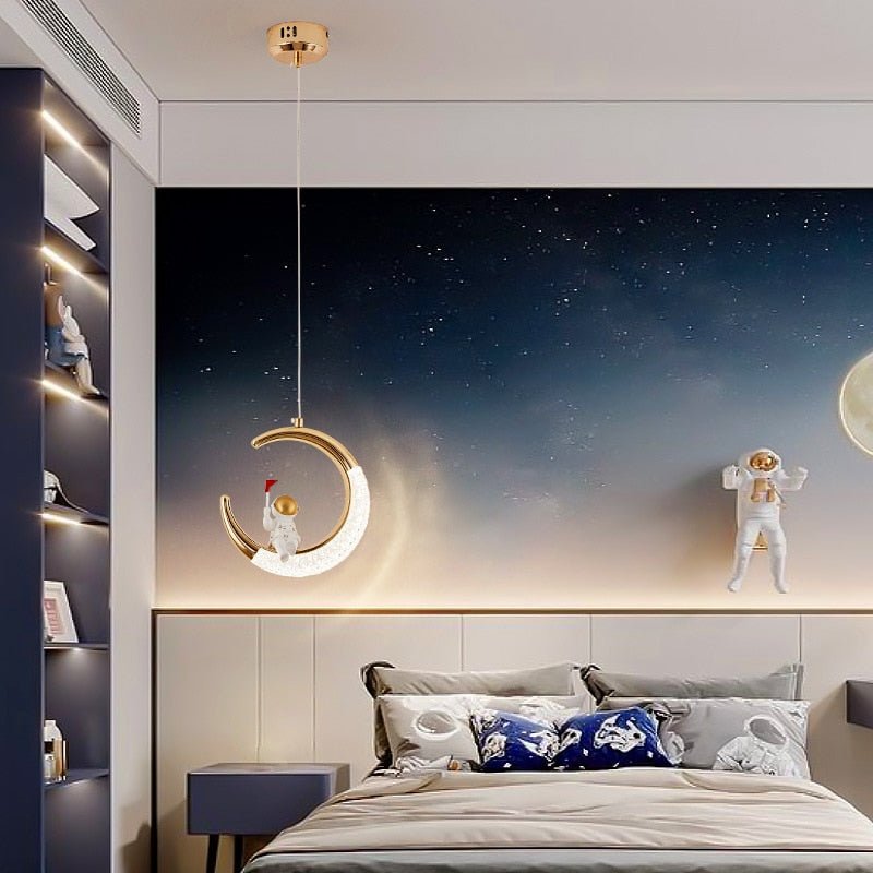 Kids Bedside Astronaut on Moon Light | Kids Room Decor Lights