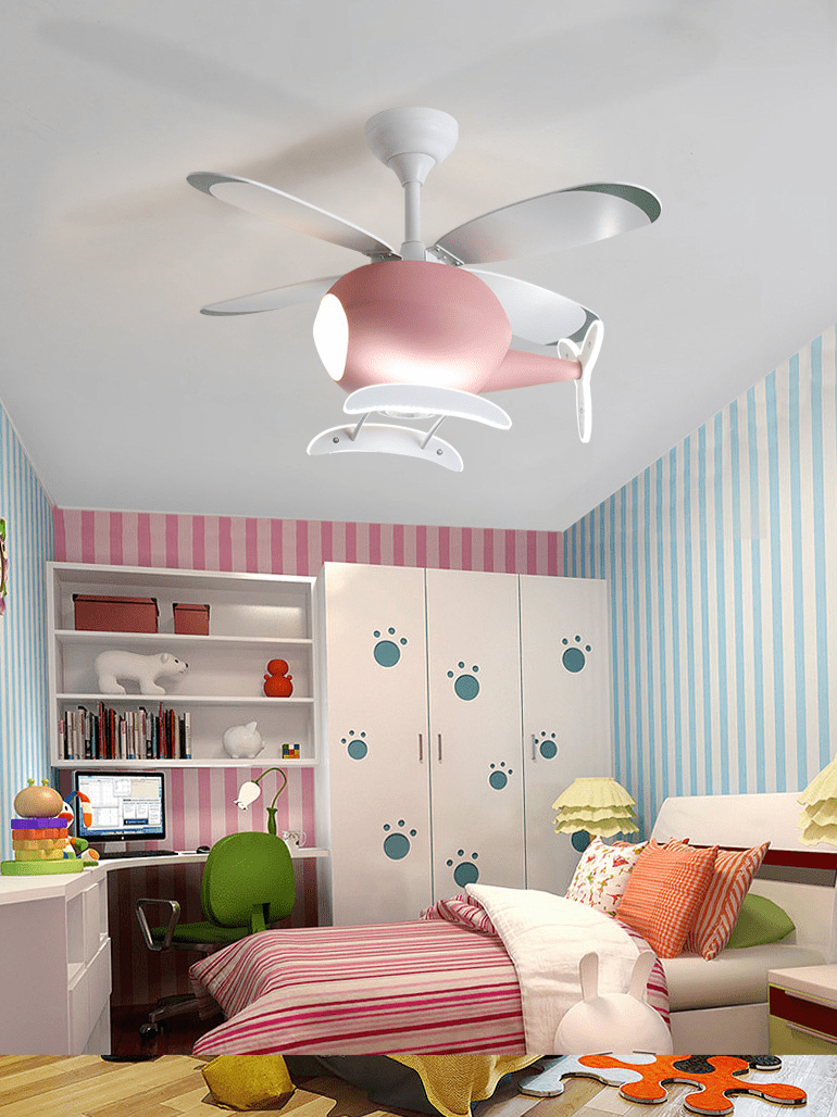 Kids' Nursery Helicopter Ceiling Light with Fan