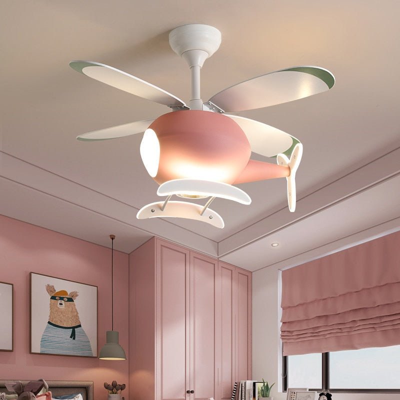 Kids' Nursery Helicopter Ceiling Light with Fan