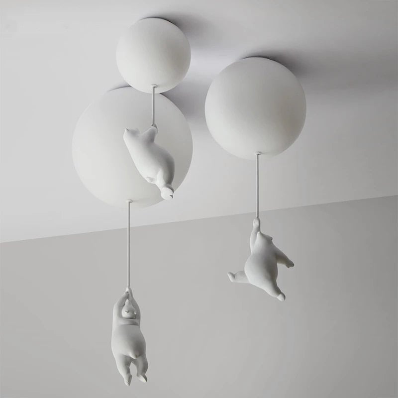 Kids Teddy Bears Holding Balloons Ceiling Light | Kids Room Decor Lights