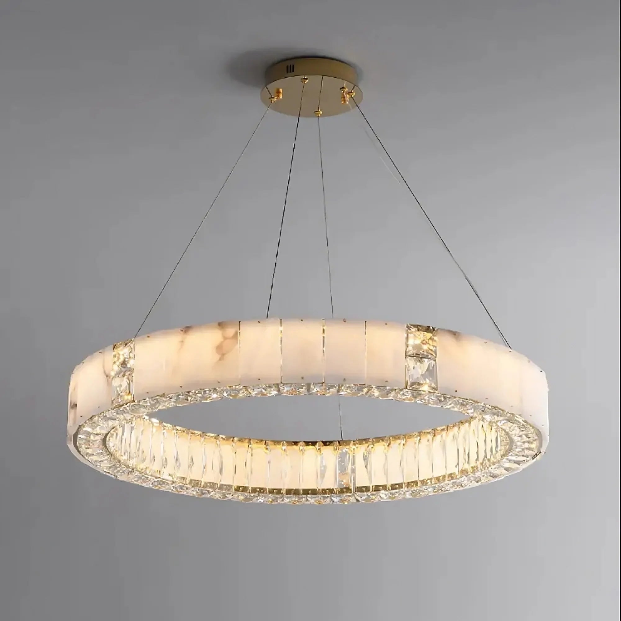 Natural Marble & Crystal Modern Chandelier