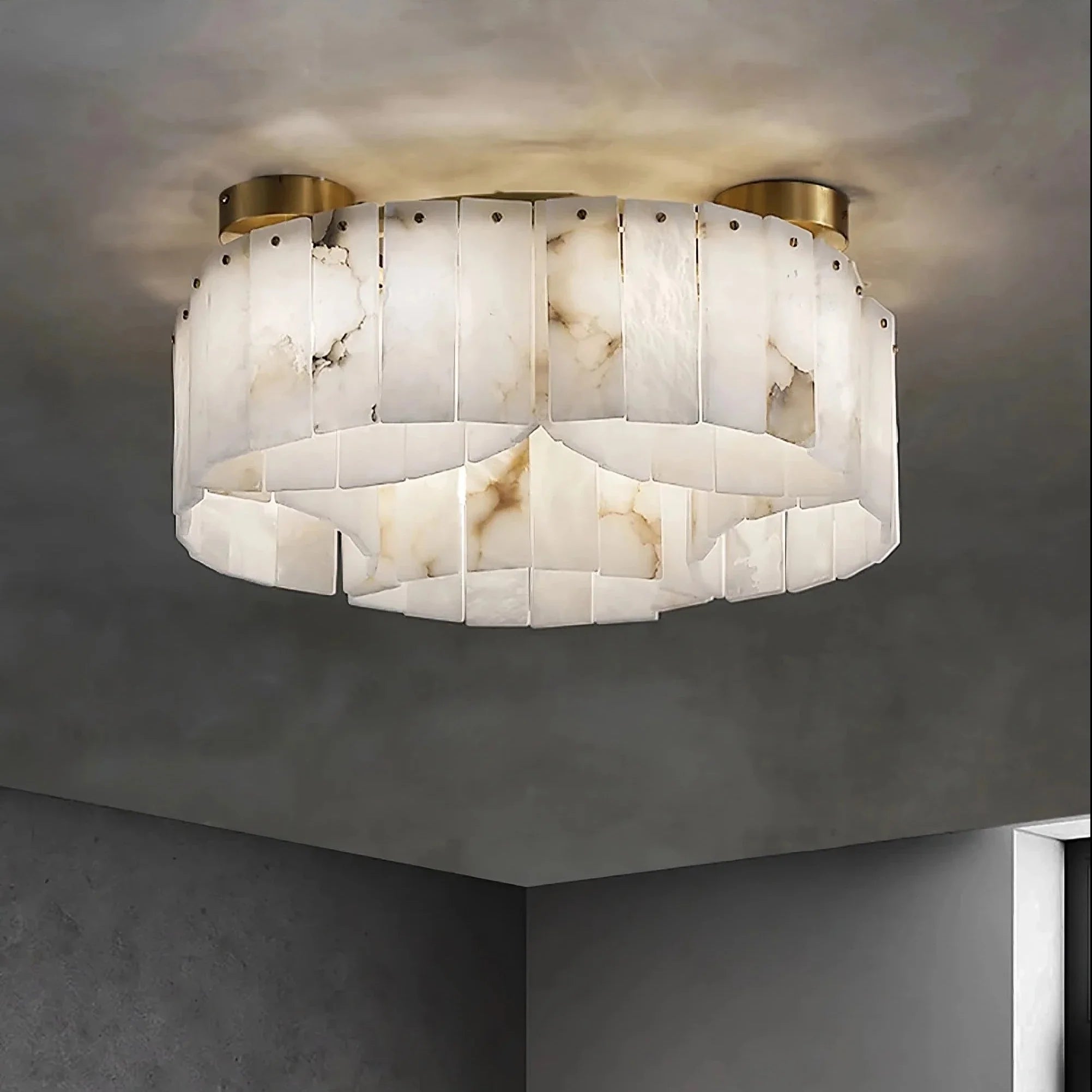 Moonshade Natural Marble Ceiling Light Fixture