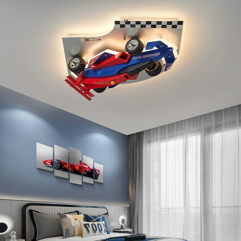 Racing Car Hanging Light - Art Deco Lighting for Kids Room