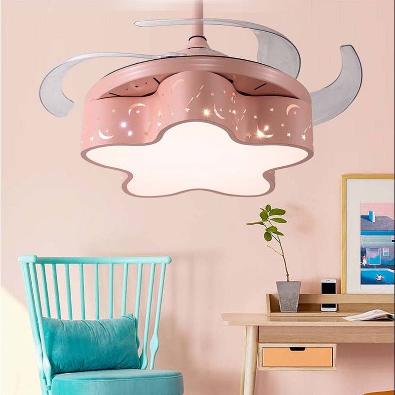 Star LED Light with Fan - Modern Ceiling Fan for Kids Room