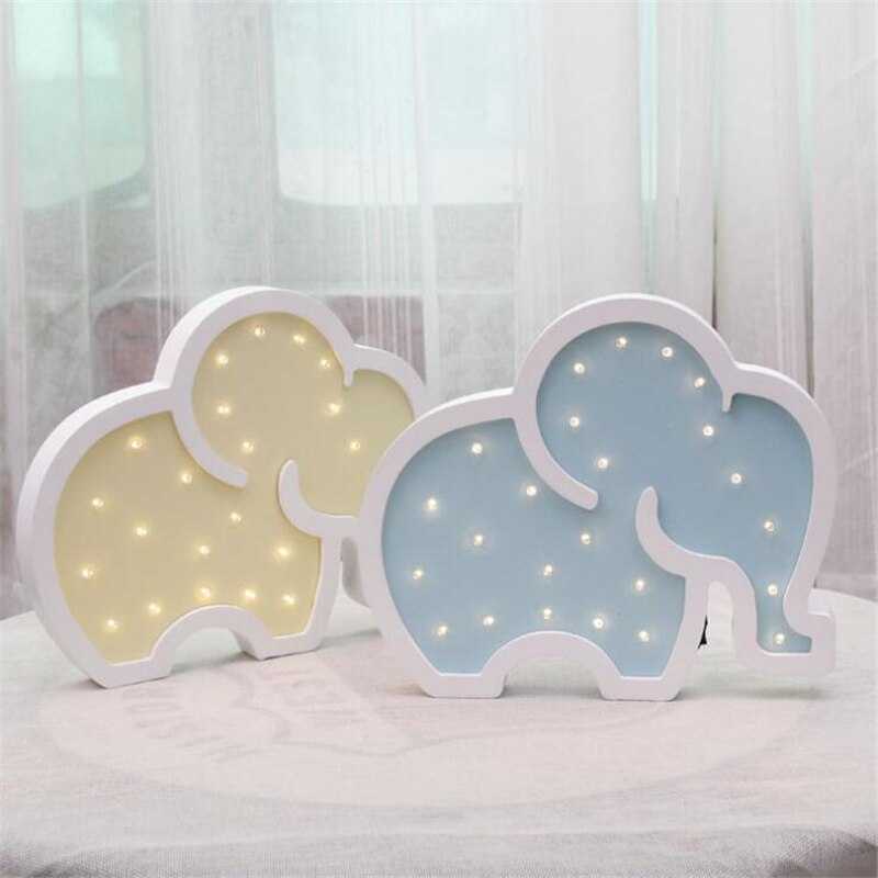 Woodiness Baby Elephant LED Bedside Lamp - Kids Bedside Lamp